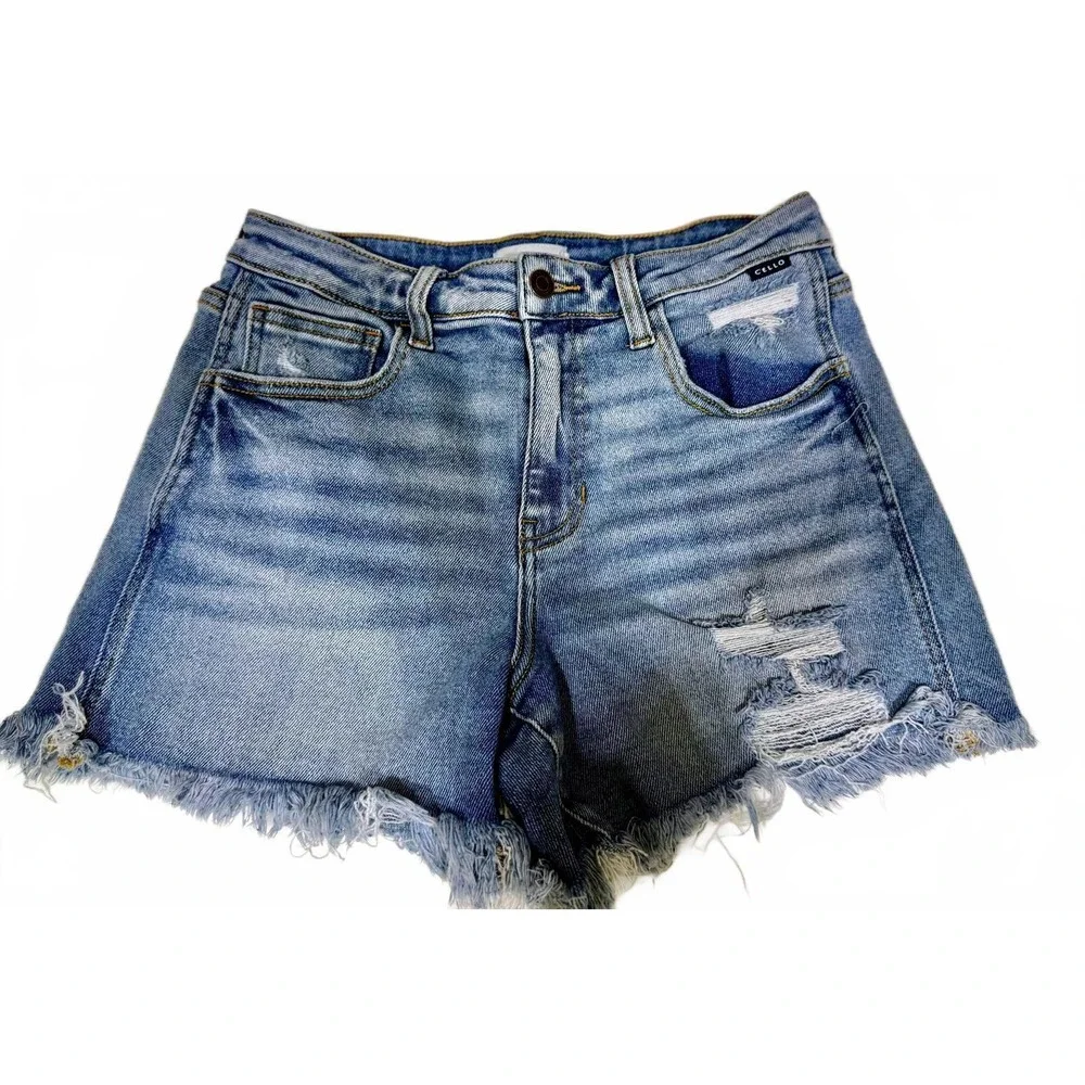 CELLO Women's Size S Distressed Denim Cutoff Shorts‎ Size Small